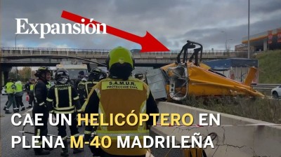 Tres heridos al caer un helicóptero en la M-40